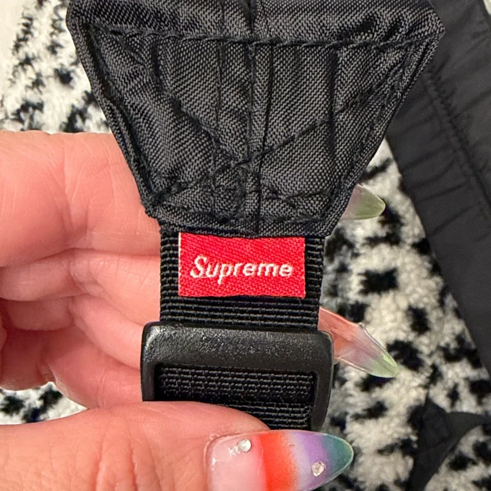 Supreme Black and White Leopard Fleece Backpack